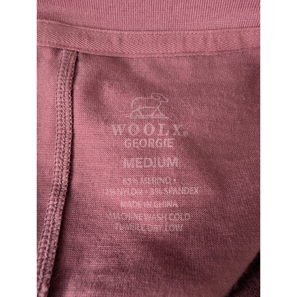 Woolx Georgie T-Shirt Dress Womens Medium Pink Merino Wool Short Sleeve Pockets - Picture 7 of 7